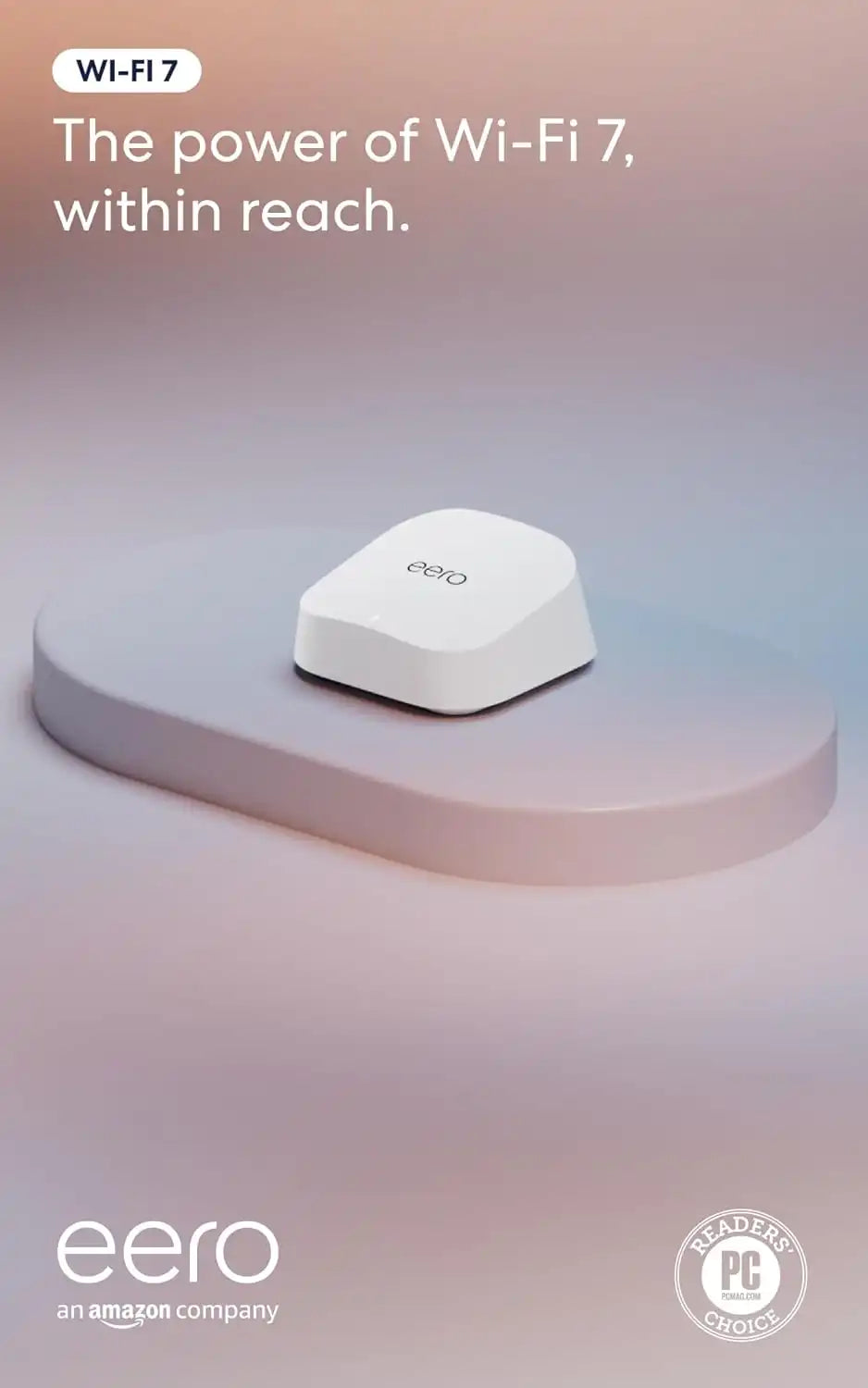 Amazon eero 7 dual-band mesh Wi-Fi 7 router (newest model) - Supports internet plans up to 2.5 Gbps, Coverage up to 2,000 sq. ft., 1-pack
