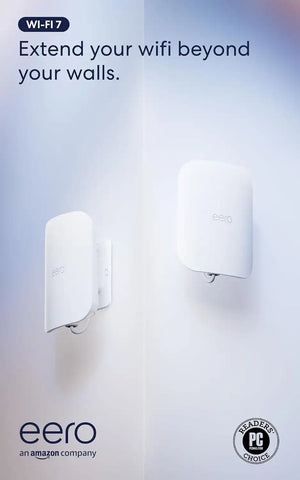 Amazon eero Outdoor 7 dual-band mesh wifi system (newest model) - Weatherproof rating of IP66, Coverage up to 30,000 sq. ft. outdoors, 2-pack, Includes two 30W PoE+ adapters