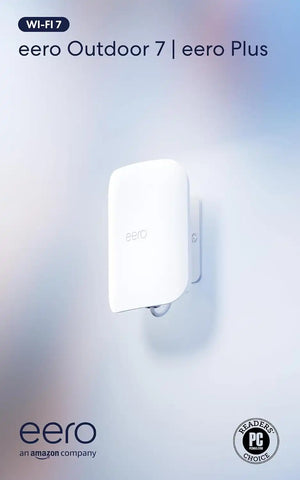 Amazon eero Outdoor 7 dual-band mesh wifi router with 1-month free eero Plus (auto-renews) - Weatherproof rating of IP66, Coverage up to 15,000 sq. ft. outdoors, 1-pack, Includes 30W PoE+ adapter, 2024 release