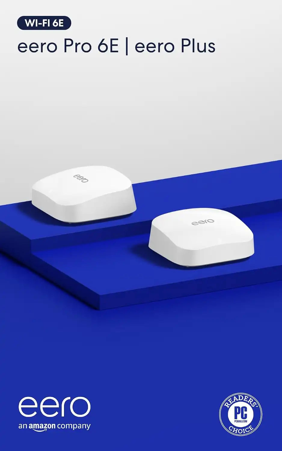 Amazon eero Pro 6E mesh wifi system with eero Plus annual subscription (auto-renews) - Coverage up to 4,000 sq. ft., Connect 100+ devices, 2-pack