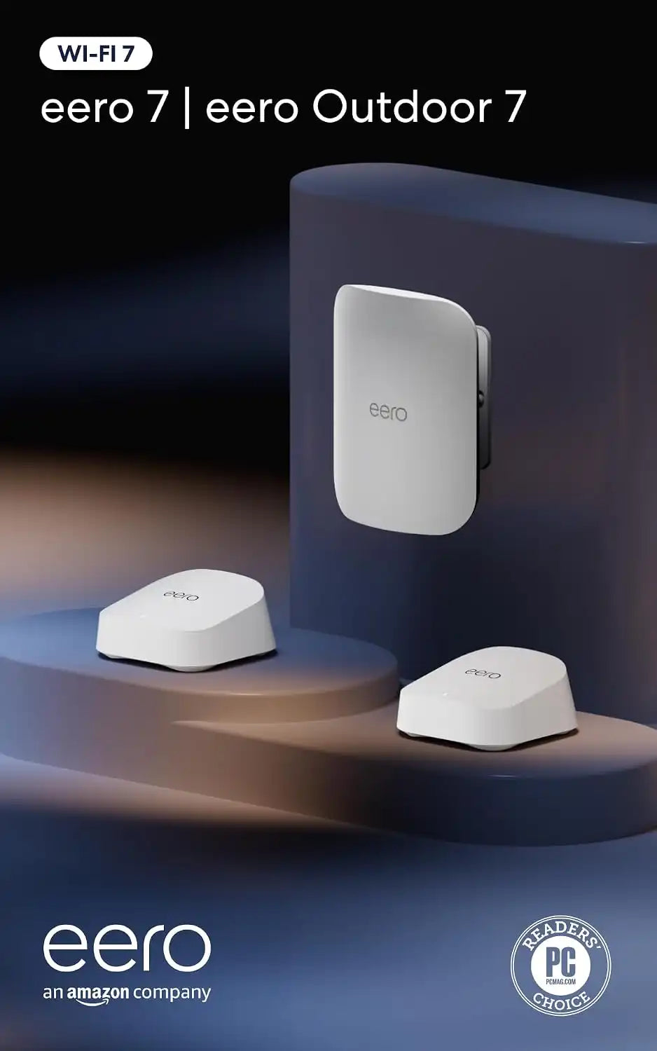 Amazon eero 7 (2-pack) with Amazon eero Outdoor 7 (1-pack) mesh wifi system