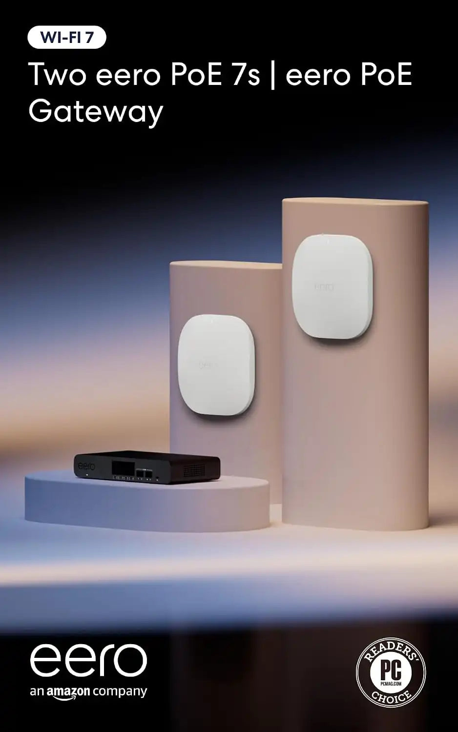 Two Amazon eero PoE 7s (newest model) with Amazon eero PoE Gateway